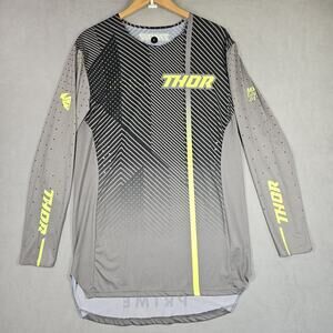 Thor Prime Tech Jersey Men's Size Large Gray Black MX Off-Road Riding
